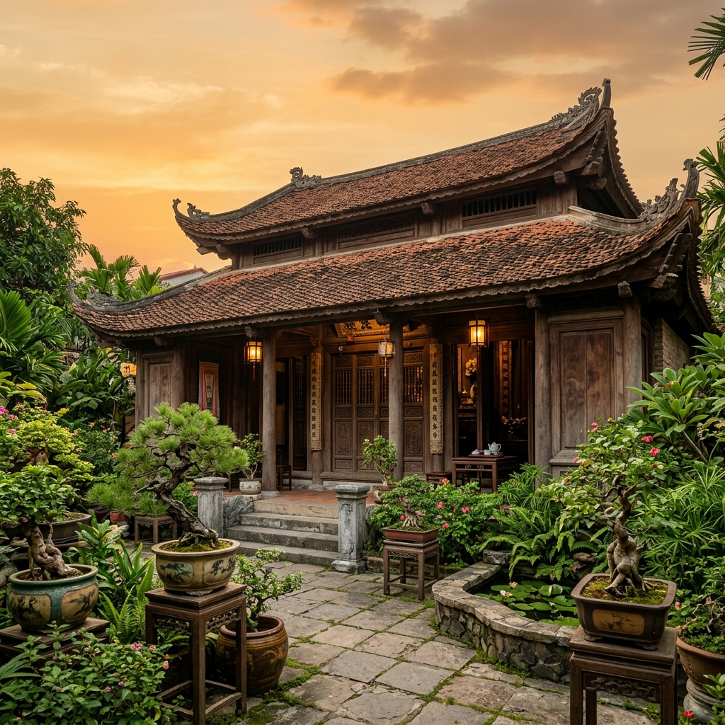 Nhà cổ 3 gian truyền thống - Đường Lâm